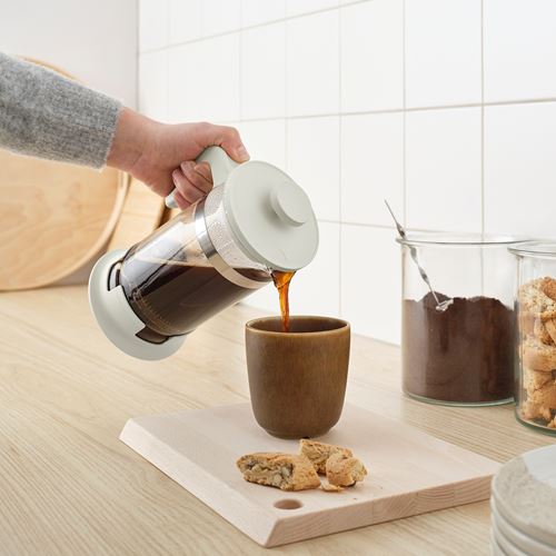 IKEA - UPPHETTA, french press, paslanmaz çelik-kırık beyaz, 1 lt