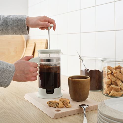 IKEA - UPPHETTA, french press, paslanmaz çelik-kırık beyaz, 1 lt