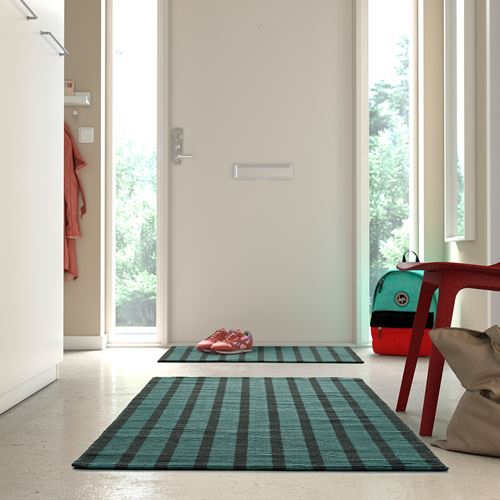 IKEA - VAGSKYLT, runner rug, green/black, 80x150 cm