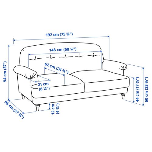 IKEA - ESSEBODA, 2'li kanepe, knaback açık bej