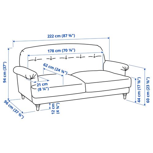 IKEA - ESSEBODA, 3-seat sofa, knaback light beige