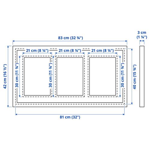 IKEA - RÖDALM, white frame, white, 81x40 cm