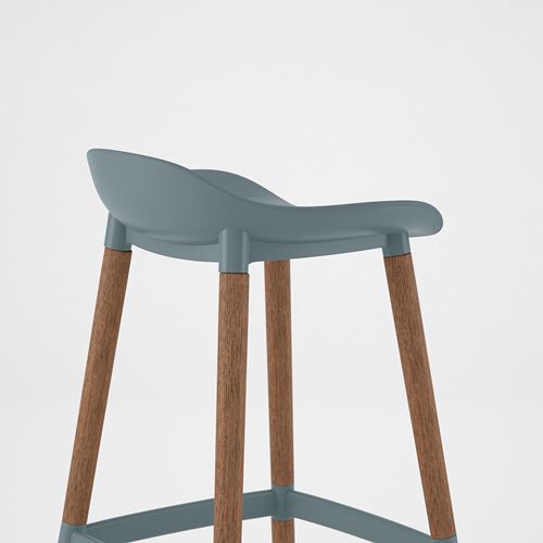 IKEA - GRÖNSTA, bar stool, grey-turquoise, 64 cm