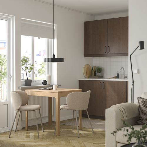 IKEA - EKEDALEN/KRYLBO, mutfak masası takımı, meşe-Tonerud koyu bej, 2 sandalyeli
