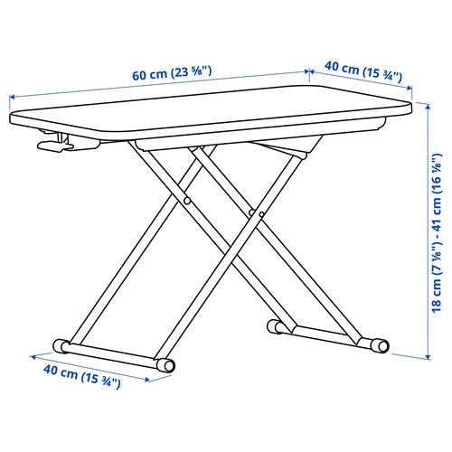 IKEA - DUBBLA, laptop desteği, beyaz, 60x40 cm