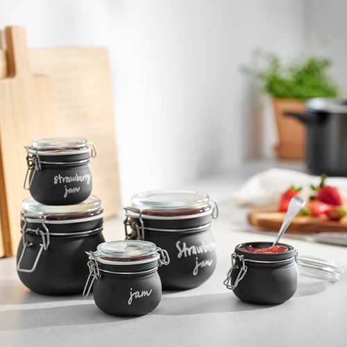 IKEA - KORKEN, glass jar with lid, glass/black, 0.5 l