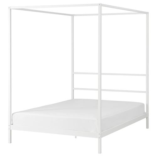 IKEA - VITARNA/LURÖY, double bed, white, 140x200 cm