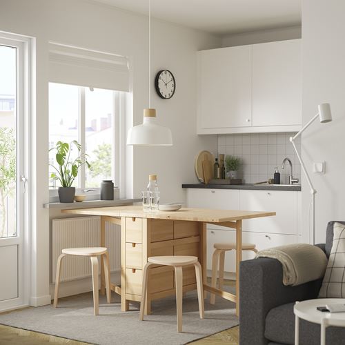 IKEA - NORDEN/KYRRE, mutfak masası takımı, huş, 4 tabureli