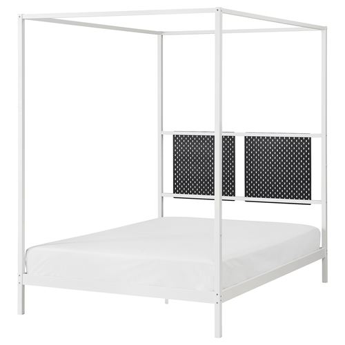 IKEA - VITARNA/LURÖY, double bed, white, 140x200 cm