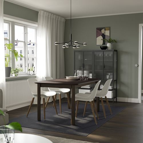 IKEA - STRANDTORP/GRÖNSTA, yemek masası takımı, kahverengi-beyaz, 4 sandalyeli