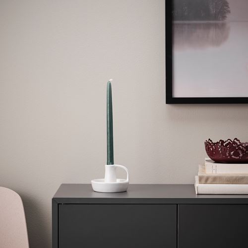 IKEA - KLOKHET, şamdan mumu, koyu gri-yeşil, 5.5 saat