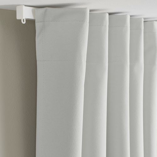 IKEA - KORGMOTT, blackout curtain, 1 pair, white, 145x300 cm