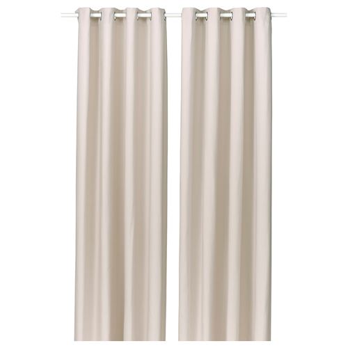 IKEA - GINSTMOTT, fon perde/2 kanat, bej, 145x300 cm