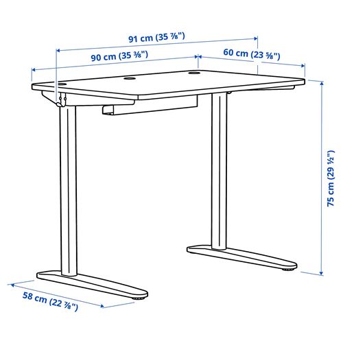 IKEA - RELATERA, kid's desk, white, 90x60 cm