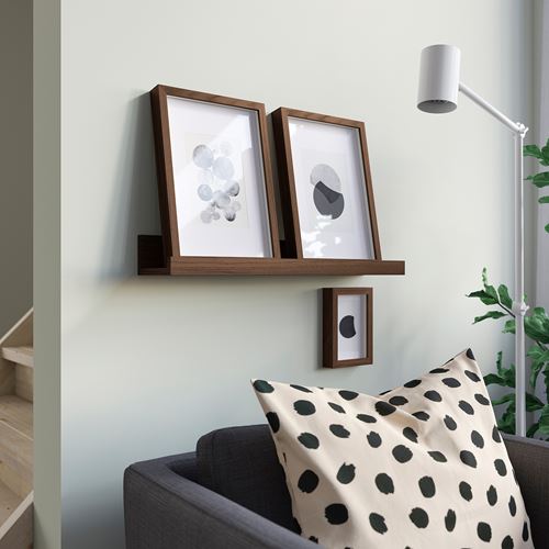 IKEA - MOSSLANDA, çerçeve rafı, ceviz görünümlü, 55 cm