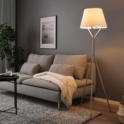 IKEA - BLANKFYR, yer lambası, nikelaj kaplama, 151 cm