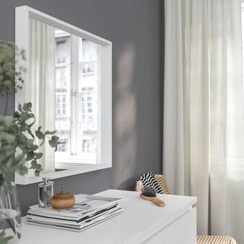 IKEA - NISSEDAL, wall mirror, white, 65x65 cm