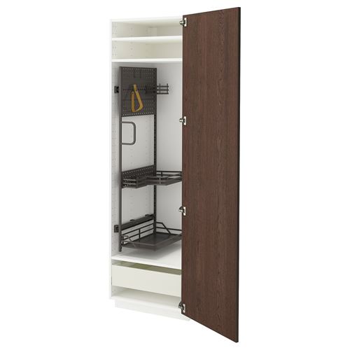 IKEA - METOD/MAXIMERA, cleaning cabinet, SINARP brown, 60x60x200 cm