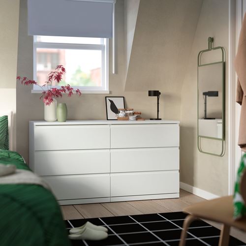 IKEA - STORKLINTA, 6 çekmeceli şifonyer, beyaz, 140x50x75 cm