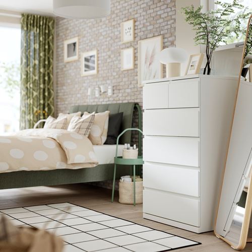 IKEA - STORKLINTA, 6 çekmeceli şifonyer, beyaz, 70x50x120 cm