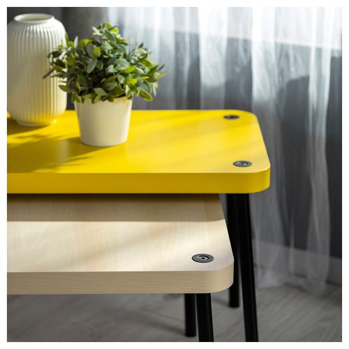 IKEA - SONHULT, nest of tables, yellow-birch effect