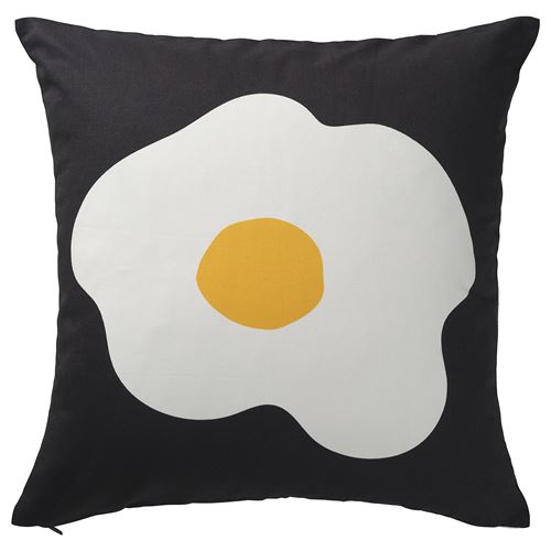 IKEA - ÖGONLOCKSMAL, lace pillow cover, black-white, 50x50 cm