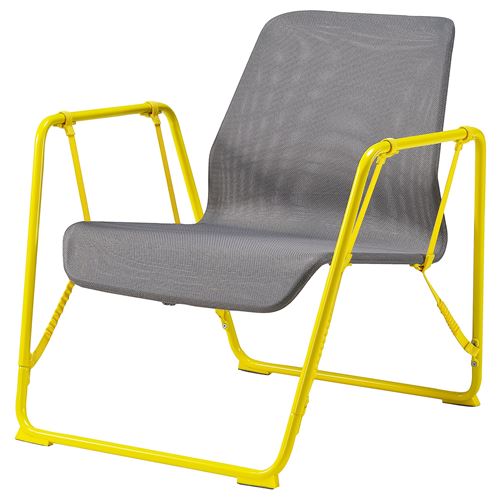 IKEA - BRANNBOLL, gaming easy chair, grey-high-gloss yellow