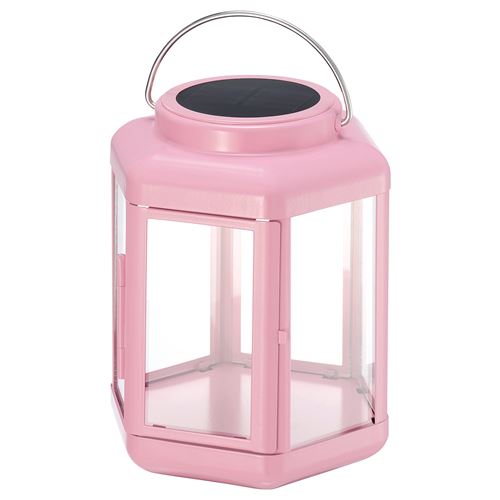 IKEA - SOLVINDEN, LED'li güneş enerjili masa lambası, pembe, 17 cm