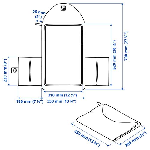 IKEA - GRÖNFINK, babycare mat, green, 70x35 cm