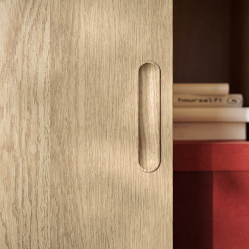 IKEA - TONSTAD, sliding door-cabinet, oak veneer, 82x37x120 cm