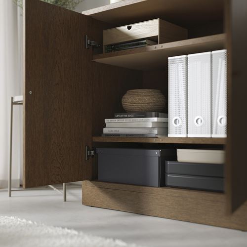 IKEA - TONSTAD, cabinet with doors, oak veneer-brown, 82x47x90 cm