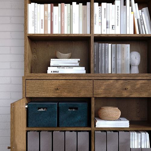 IKEA - TONSTAD, cabinet with door, oak veneer-brown, 121x201 cm