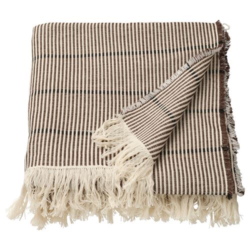 IKEA - LAPPKATTFOT, throw, brown/black, 130x170 cm