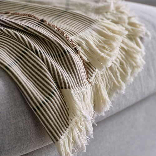 IKEA - LAPPKATTFOT, throw, brown/black, 130x170 cm
