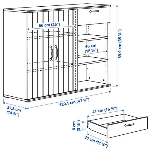 IKEA - SKRUVBY, storage combination, blue/black, 180x140 cm