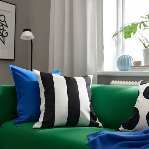 IKEA - SLANHÖSTMAL, kırlent kılıfı, siyah-beyaz, 50x50 cm