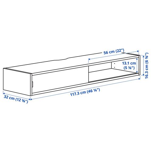 IKEA - SPIKSMED, medya rafı, açık gri, 117x32 cm