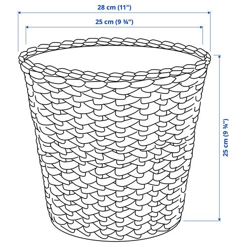 IKEA - FRIDFULL, rattan plant pot, water hyacinth, 24 cm