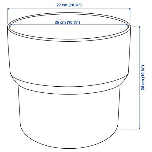 IKEA - FÖRENLIG, plastik saksı, beyaz, 24 cm