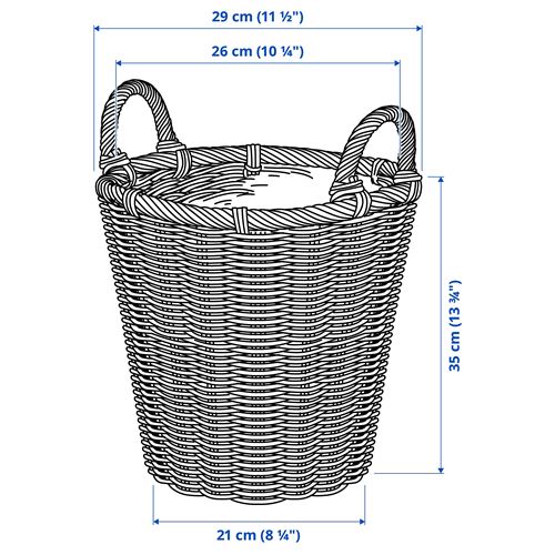 IKEA - KAKTUSFIKON, rattan saksı, rattan, 24 cm