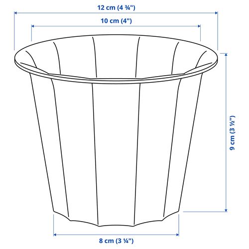 IKEA - BUSKVERK, alümünyum saksı, gri, 9 cm