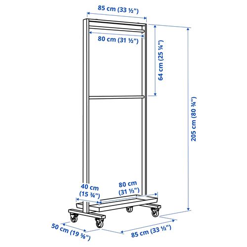 IKEA - MITTZON, rack, white, 85x205 cm