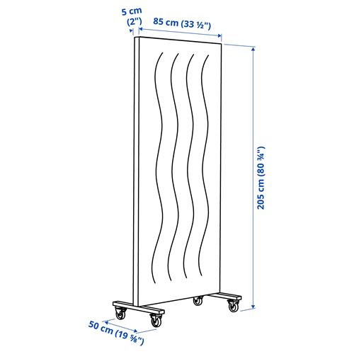 IKEA - MITTZON, acoustic panel with wheels, gunnared beige-white, 85x205 cm