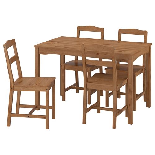 IKEA - HAGERNAS, kitchen table set, antique stain-pine, 4 chairs