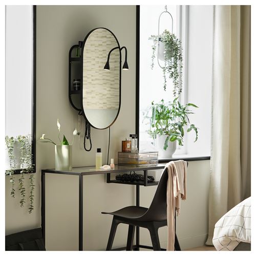 IKEA - LINDBYN, wall mirror, black, 40x70 cm