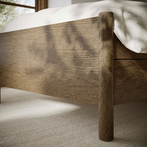 IKEA - TONSTAD/LURÖY, single bed base, brown oak veneer, 90x200 cm