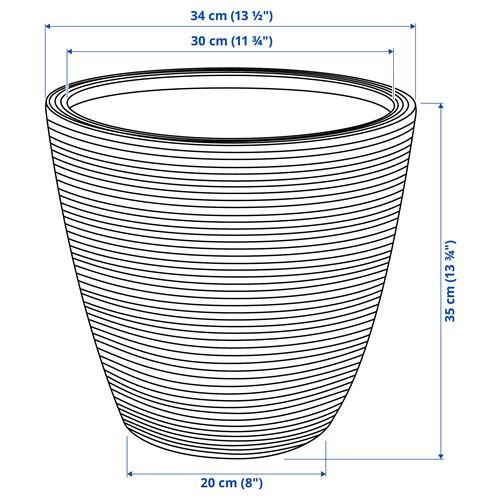 IKEA - PEKANNÖT, plastic plant pot, rattan, 24 cm