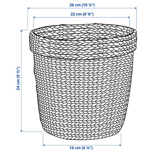IKEA - VALLMOFRÖN, rattan plant pot, seagrass, 19 cm