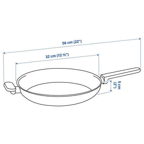 IKEA - MIDDAGSMAT, frying pan, non-stick coating-stainless steel, 32 cm