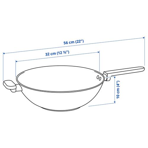 IKEA - MIDDAGSMAT, wok, non-stick coating-stainless steel, 32 cm